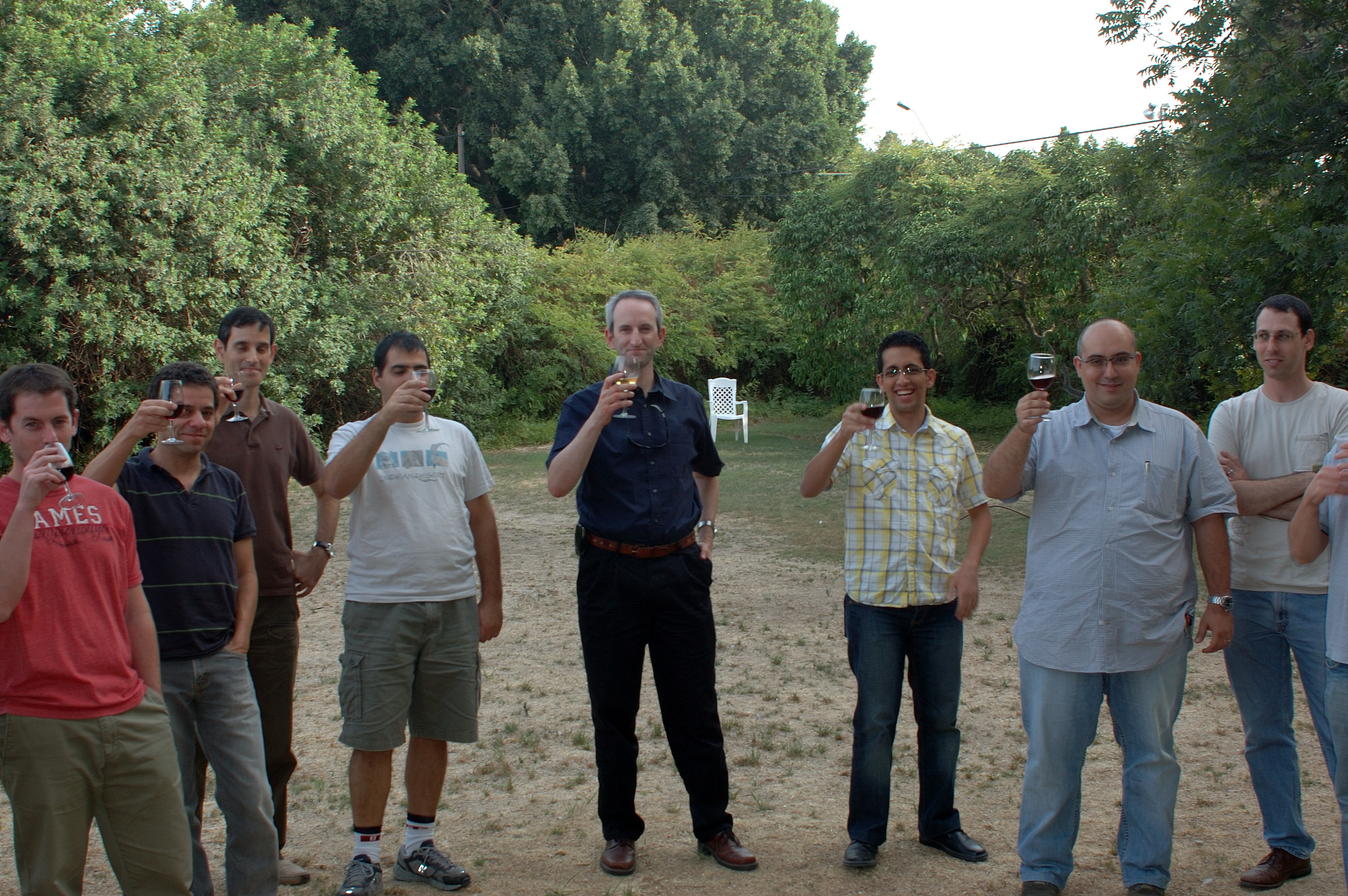 At a company barbecue in 2009 (third from the left).