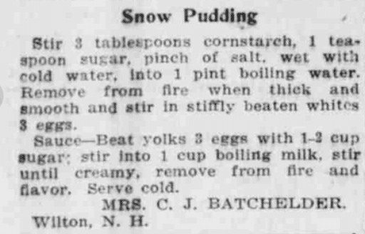 Recipe from The Boston Post, December 4, 1921. Courtesy of the Massachusetts Newspapers, 1704-1974 collection on MyHeritage