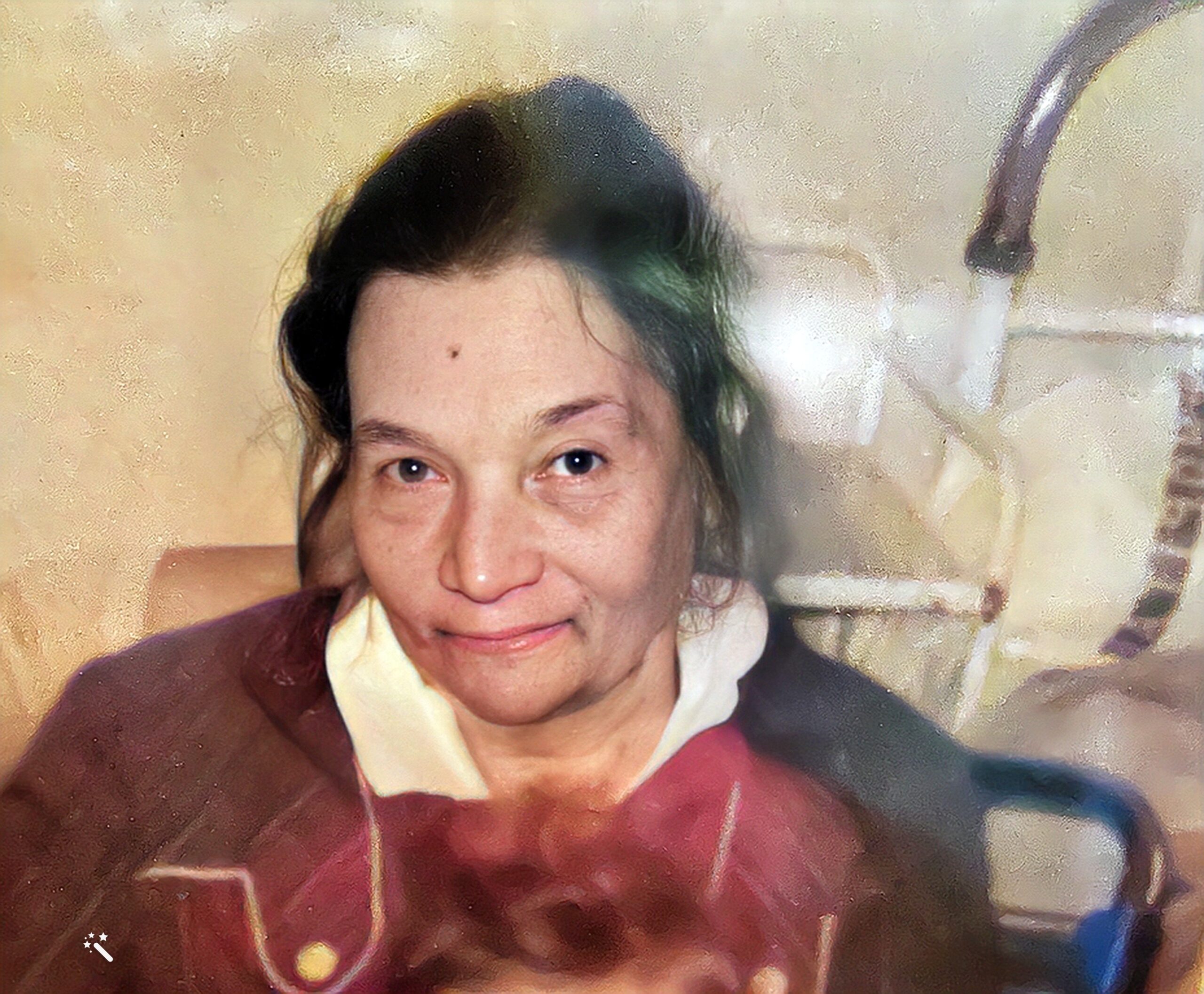 Anne Marie's maternal grandmother, Helene. Photo colorized and enhanced by MyHeritage