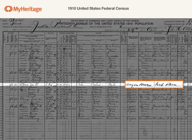 1910 United States Federal Census — Joe P McGraw