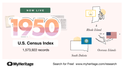The 1950 U.S. Census Index for Rhode Island, South Dakota, and Overseas Islands Are Now Live