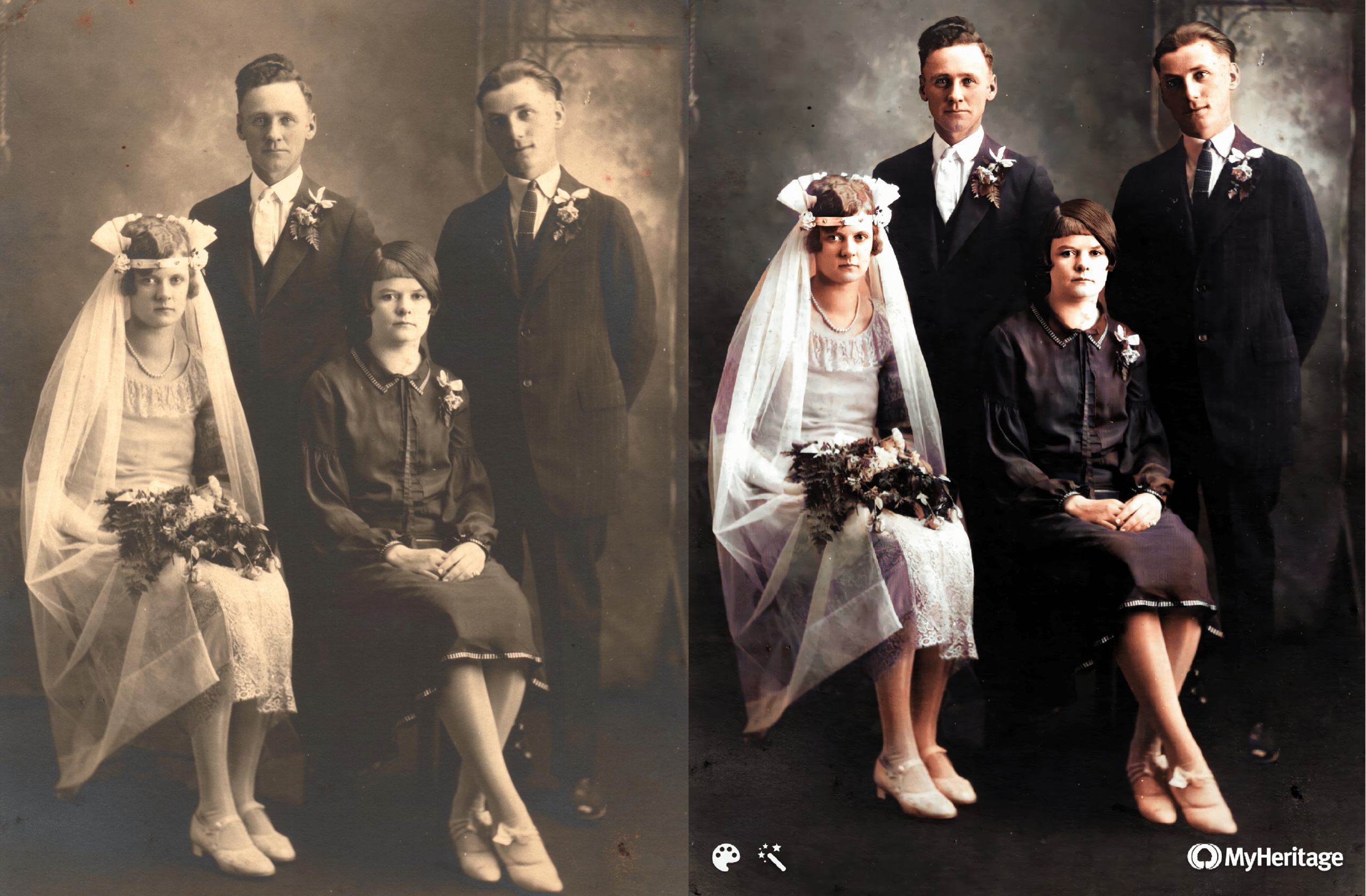 Bryllup av Oliver og Clara (Ovre) Kolstad, 10. oktober 1925