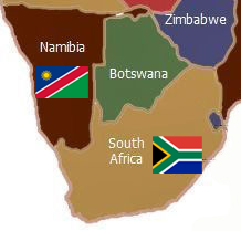 Język afrykanerski jest używany m.in. w Namibii i RPA, ale także w Zimbabwe, Botswanie, Lesotho, Malawi i Zambii