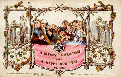 First known Christmas card, designed by artist John Horsley