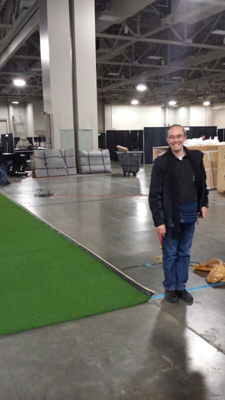 Getting ready to set up our booth at RootsTech