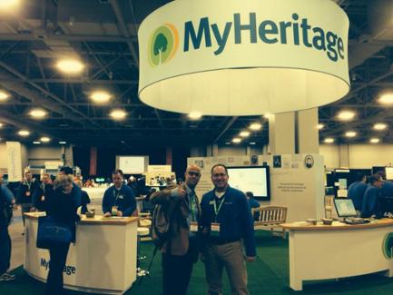A  few members of the team at the MyHeritage RootsTech booth