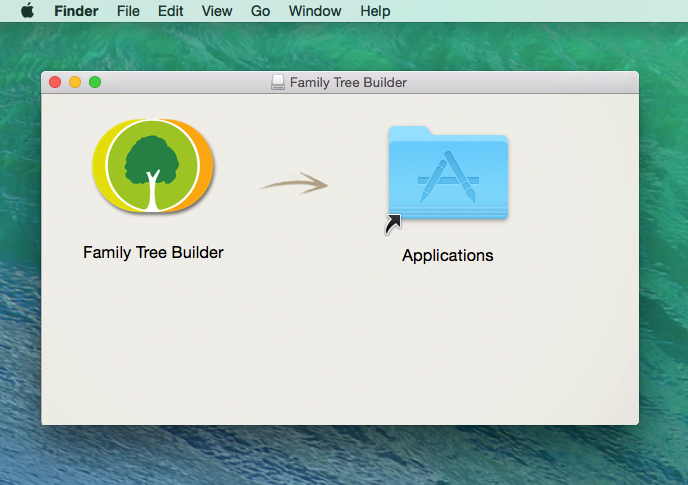Drag the Family Tree Builder icon to save it to your Mac computer.