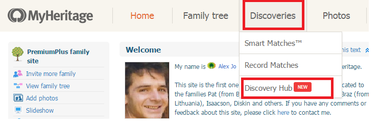 The new family site navigation