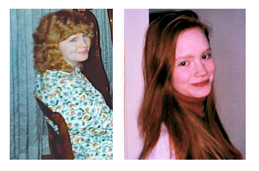 Mother Kae and daughter Laura, taken about 20 years apart