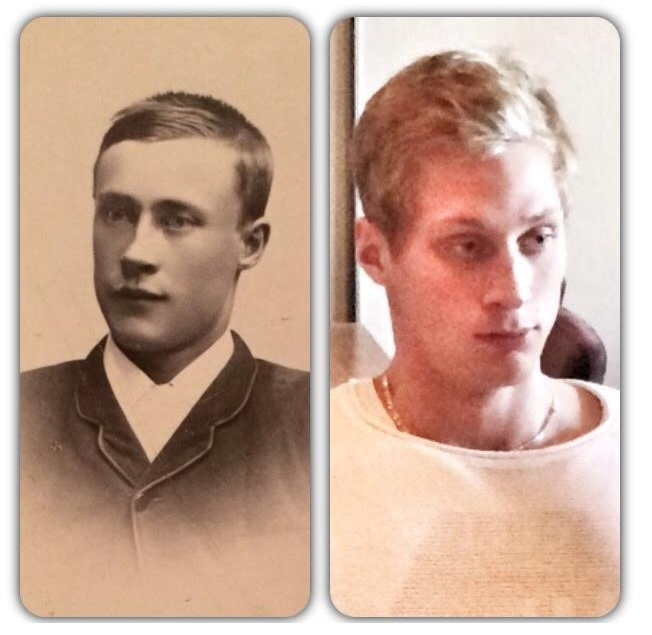 Taken 120 years apart: Olaus (born 1871) and Max (born 1991)