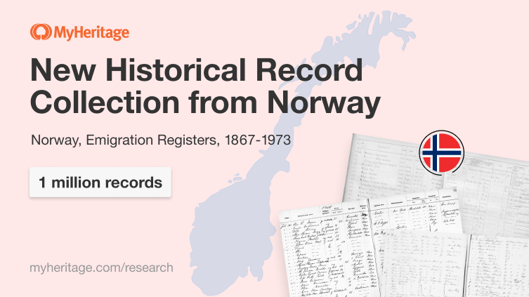 MyHeritage Adds One Million Emigration Records from Norway