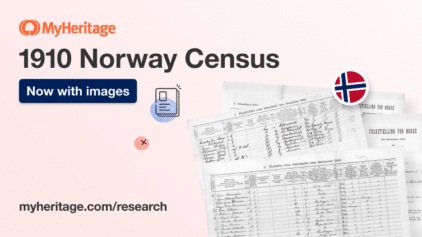 MyHeritage Adds High-Quality Images to the 1910 Norway Census Collection