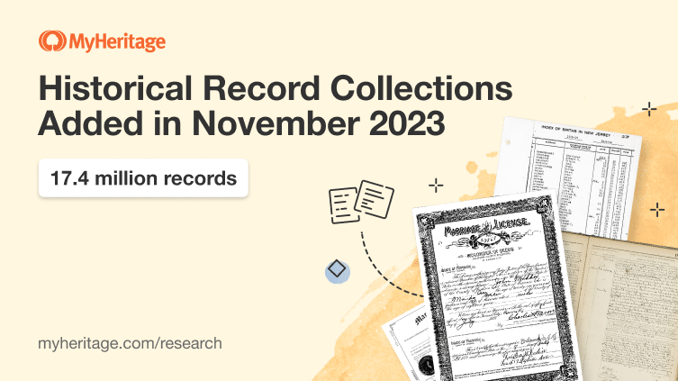 MyHeritage Adds 17.4 Million Historical Records in November 2023