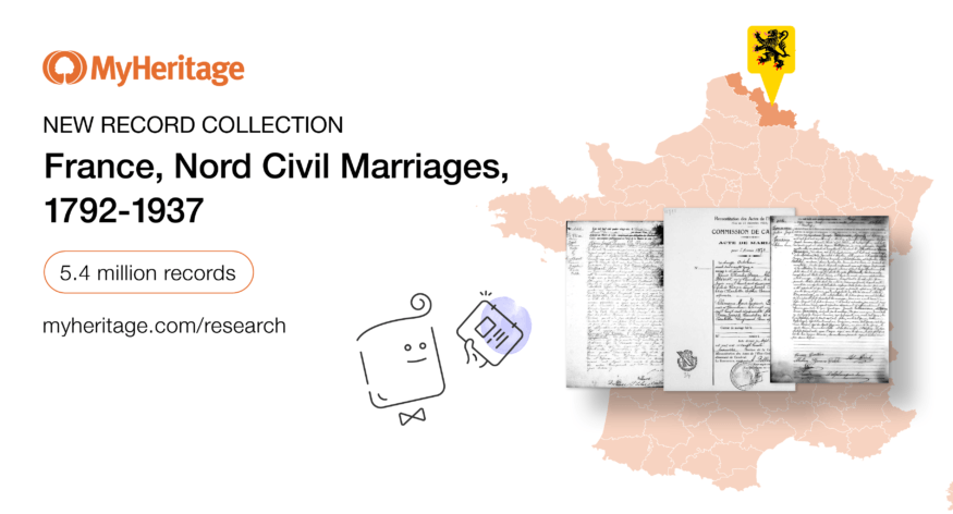 MyHeritage Adds French Record Collection: Nord Civil Marriage Records, 1792–1937