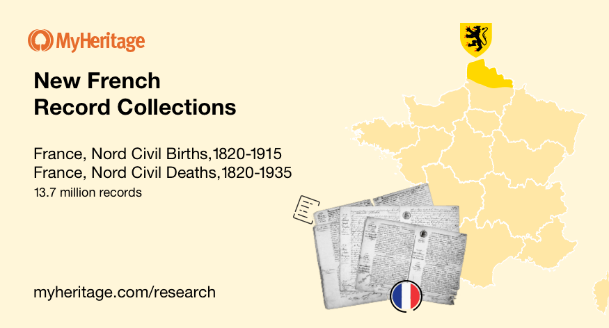 MyHeritage Releases Two French Historical Record Collections: Nord Civil Births and Deaths