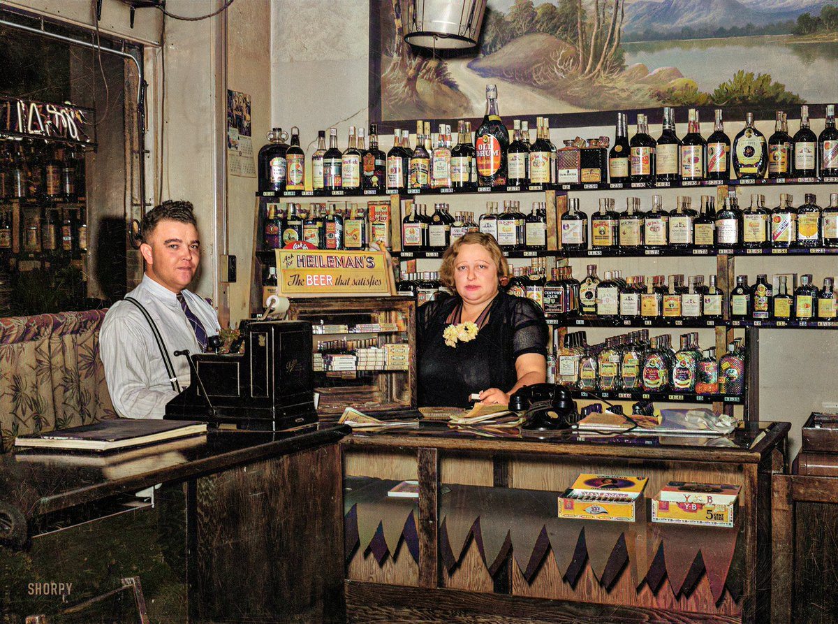 Gérant du bar Alamo et Mildred Irwin, artiste - North Platte, Nebraska, 1938