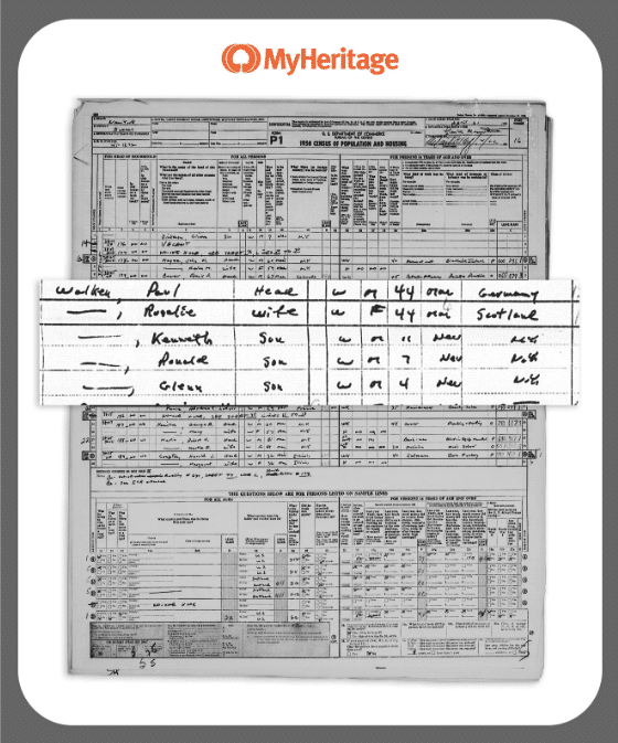1950 Census record of Christopher Walken