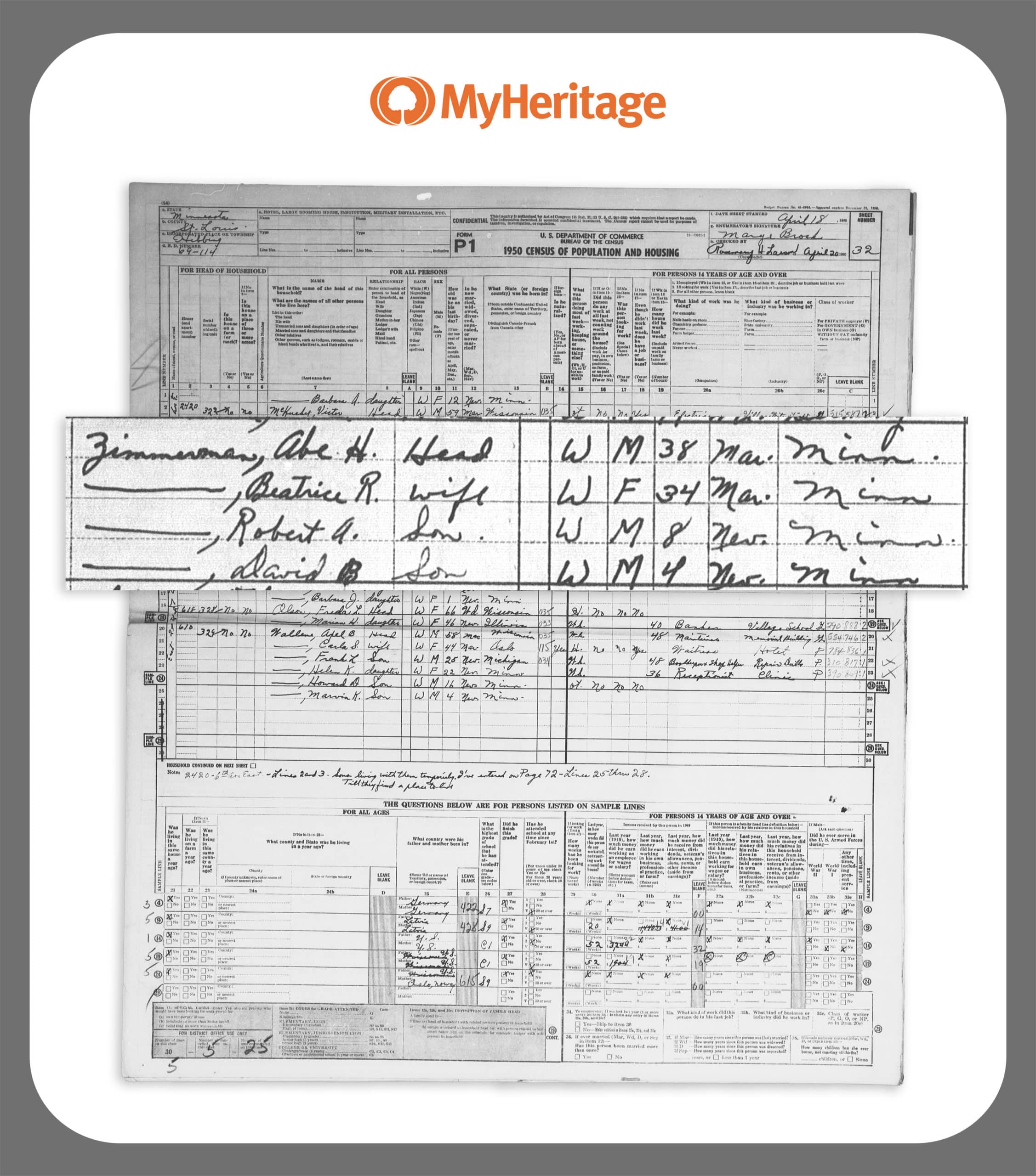 Census record of Bob Dylan