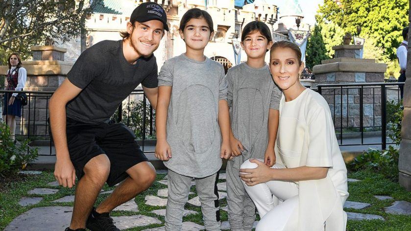 Céline Dion Family: Céline with her three sons. From left, René-Charles, Nelson and Eddy [Credit: People Magazine]