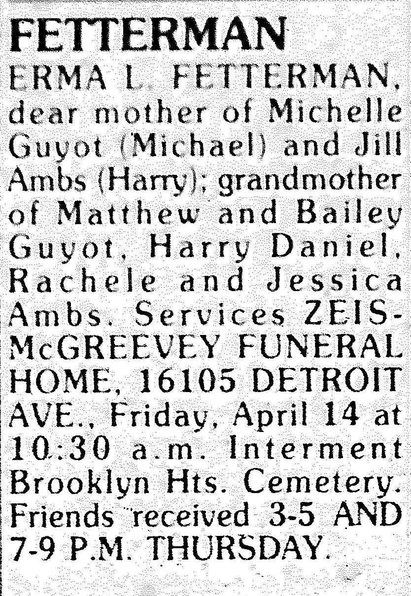 Obituary of Erma L. (Cole) Fetterman