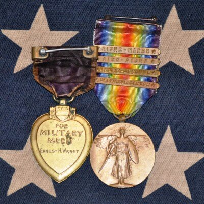 Purple Heart of Ernest H. Wright from WWI