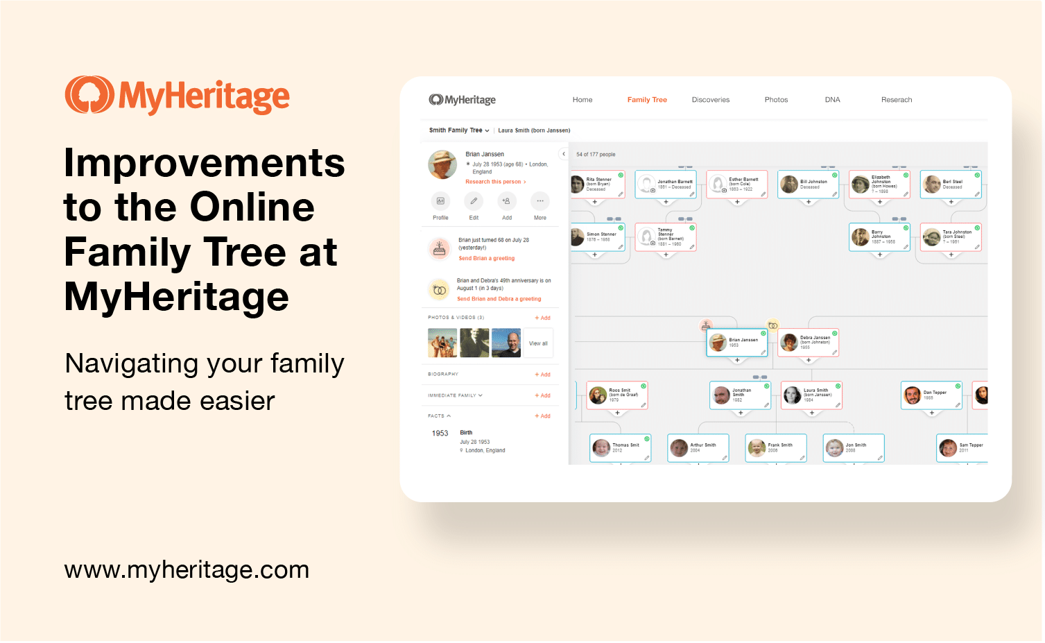 Improvements to the Online Family Tree at MyHeritage