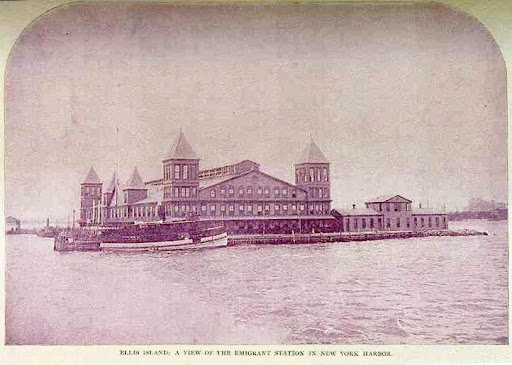 First Ellis Island Immigrant Station, built in 1892 and destroyed 1897 (public domain)