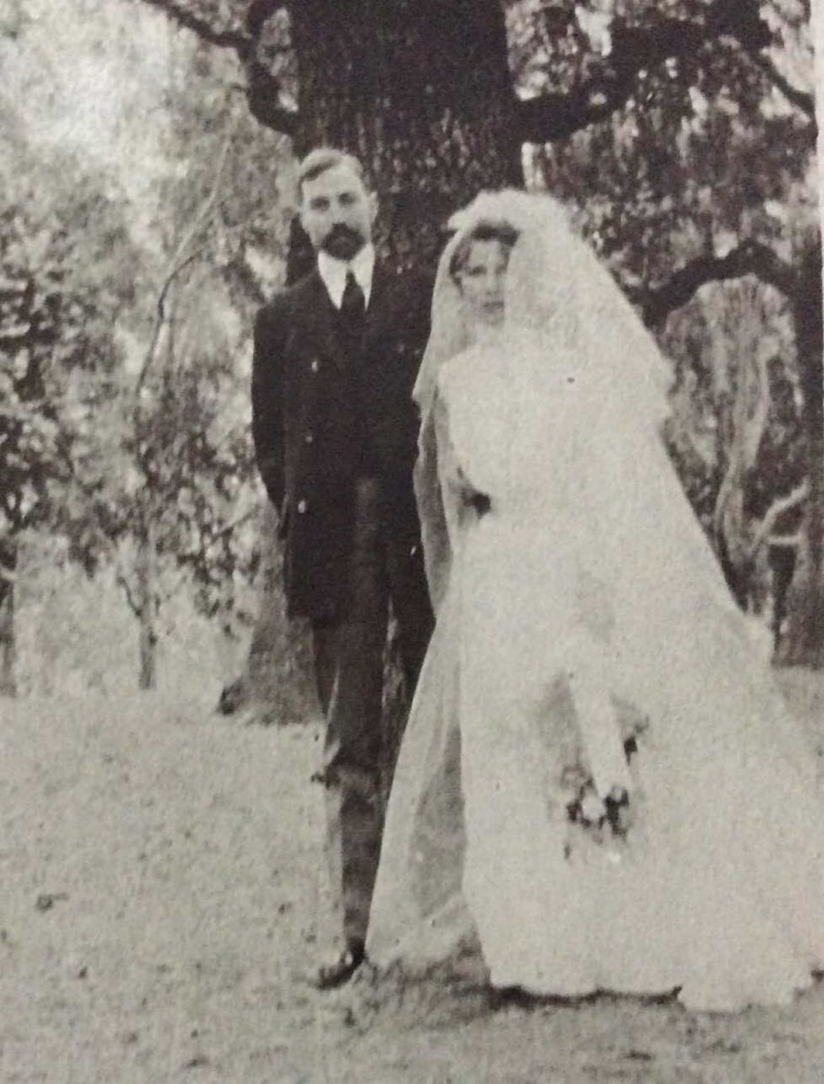 George and Lavinia on their wedding day in 1901. Photo colorized and enhanced by MyHeritage