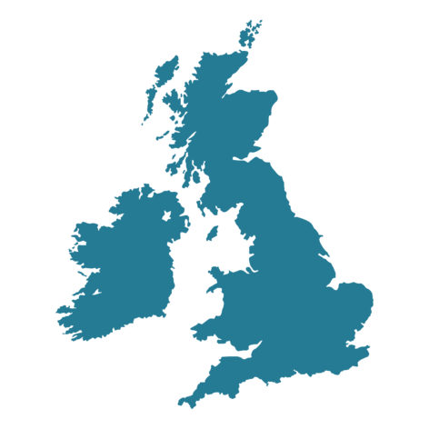 Karta över brittiska öarna