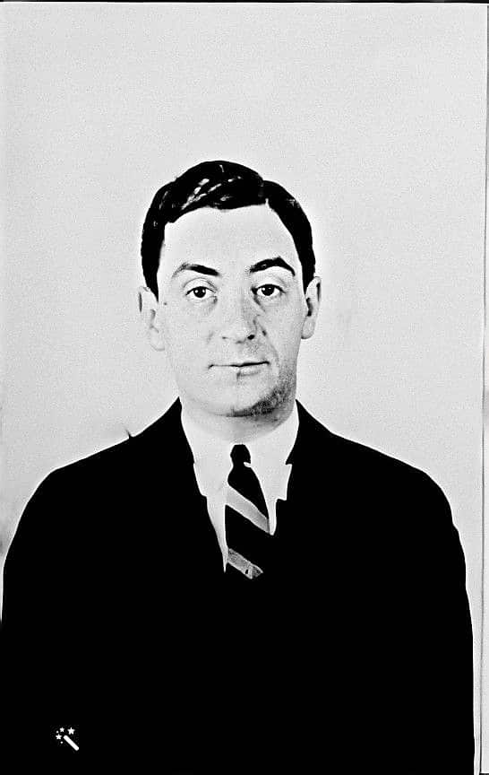 Irving Berlin's passport photo, colorized and enhanced by MyHeritage