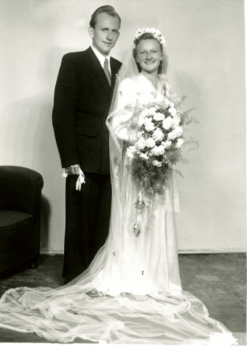 Květoslavas Hochzeit mit Antonín Bechyně im Jahr 1949
