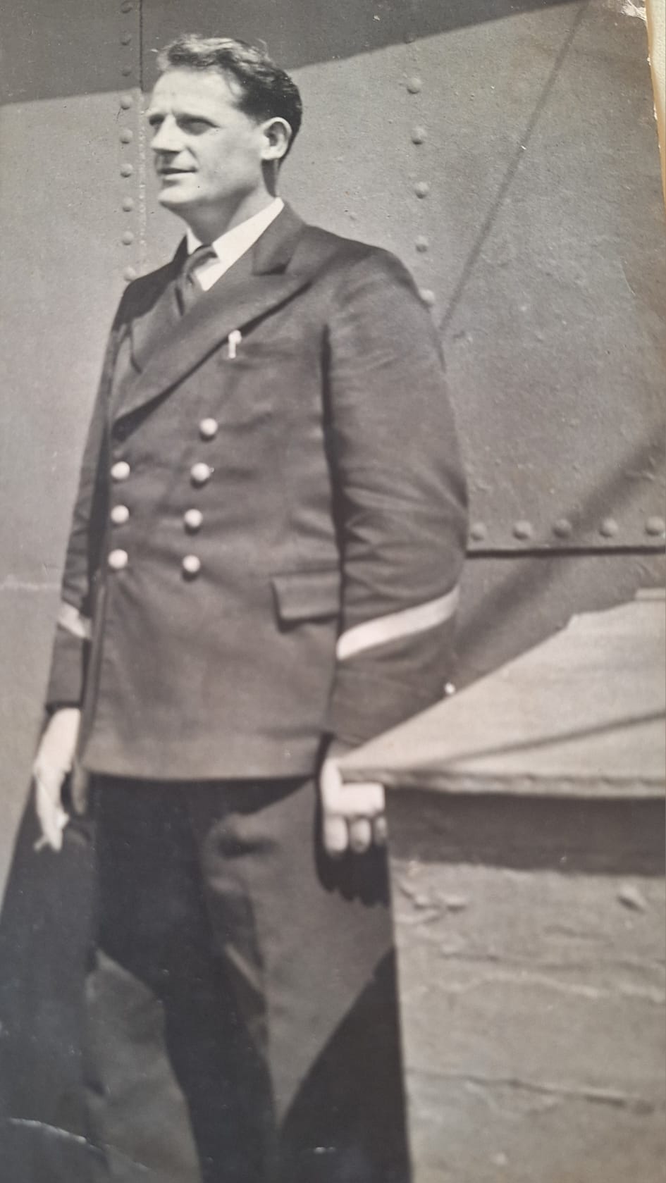 Maurice Laine, grand-père de Philippe, vers 1942. Photo mise au point et colorisée par MyHeritage.