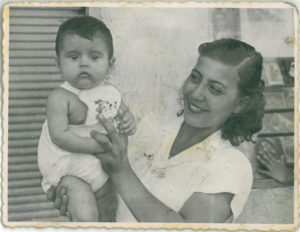 Hagar’s grandmother Miryam with aunt Ronit (on her father’s side), right after her grandparents emigrated from Iran in 1963.
