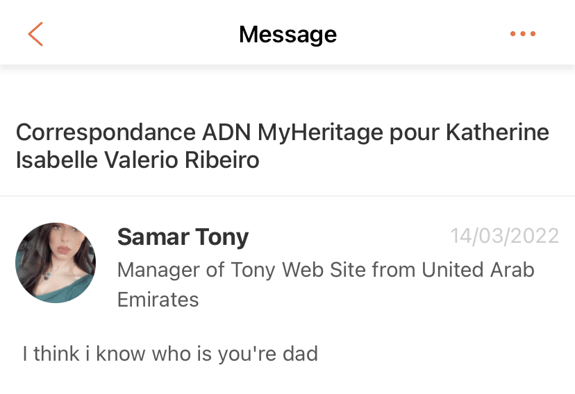 The message Kate received from Samar