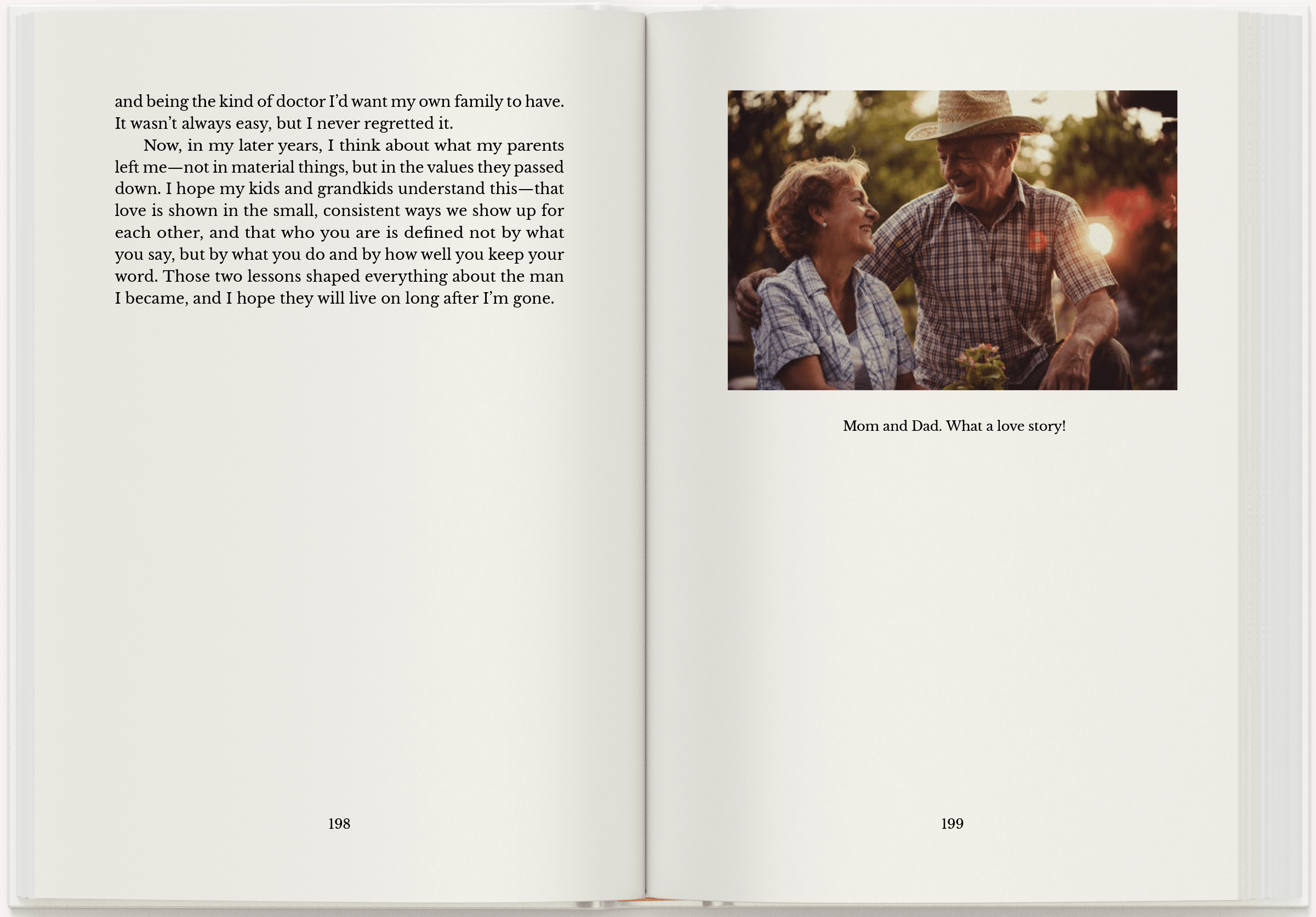 Sample pages from a MyStories memoir