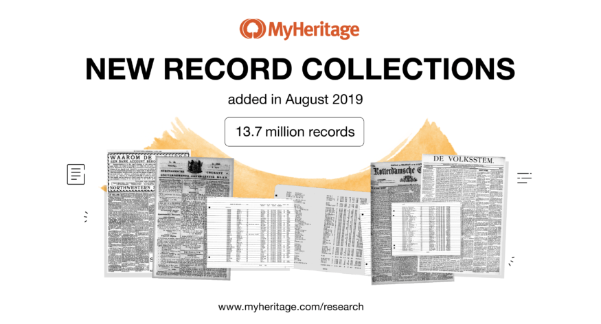 New Historical Records Added in August 2019