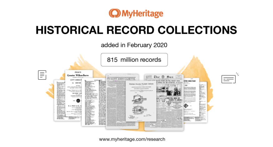 Historical Record Collections Added in February 2020