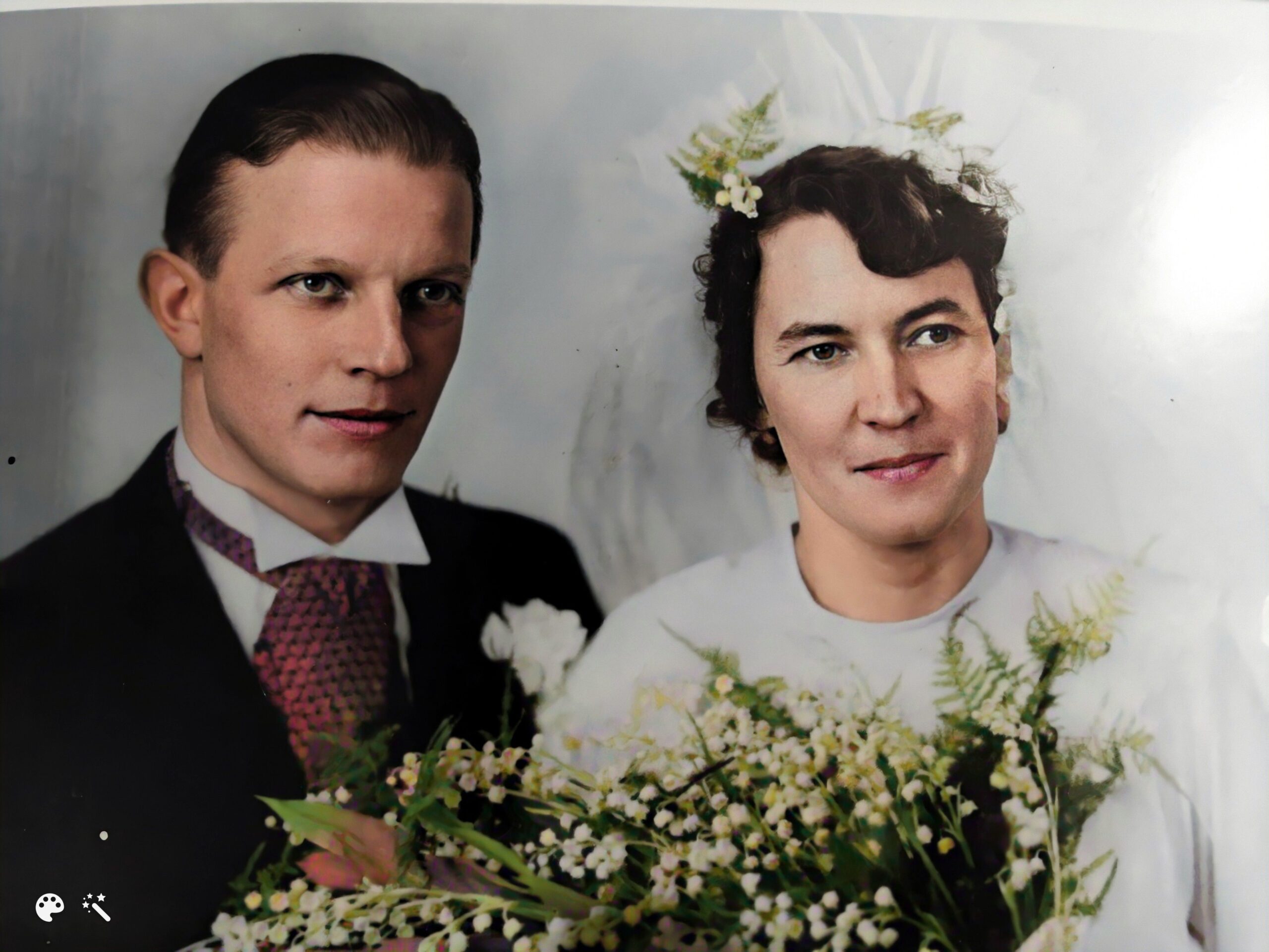 Gerrit’s parents, Hendrik and Jenny Vander Kamp. Photo colorized and enhanced by MyHeritage