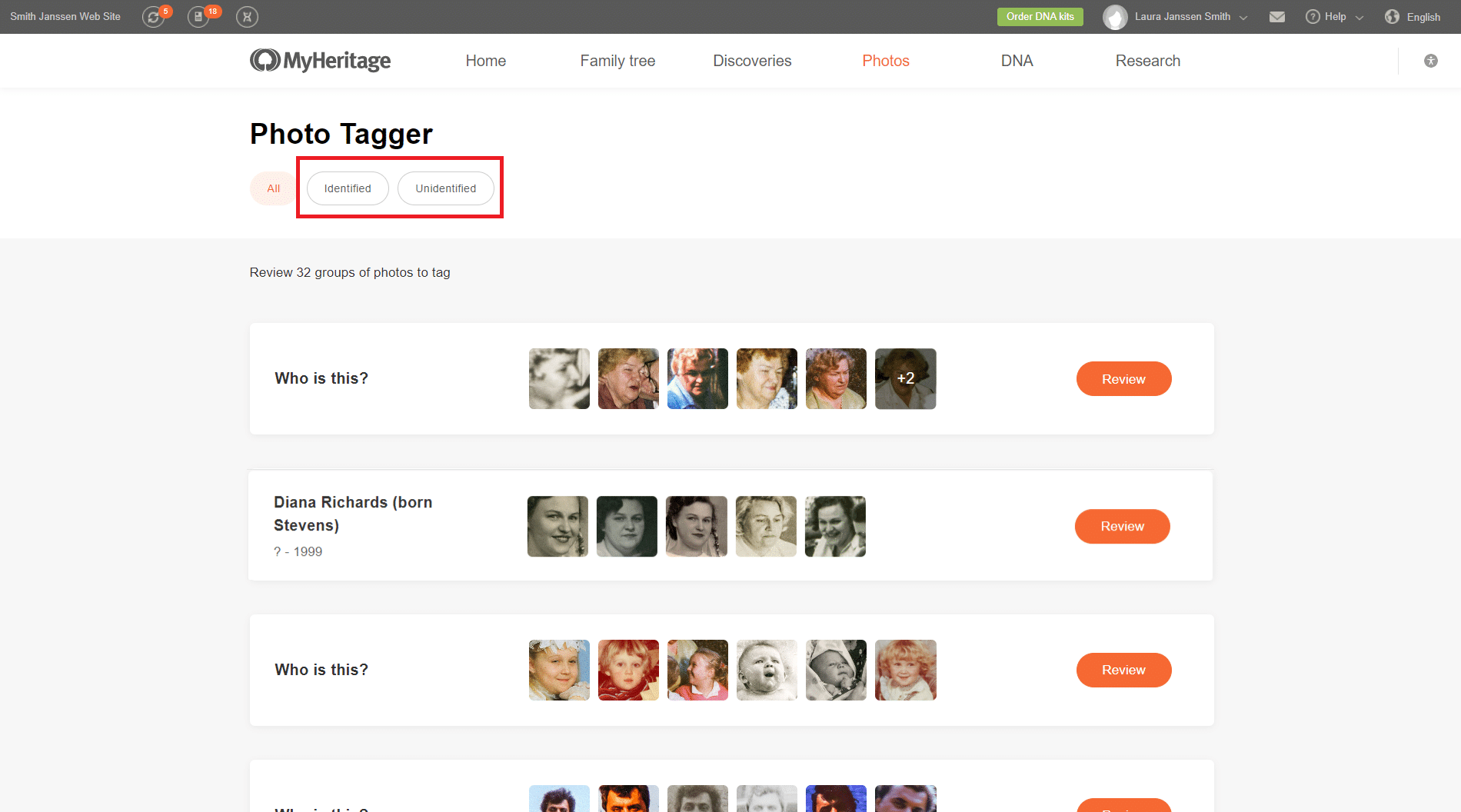 Photo tagger suggestions