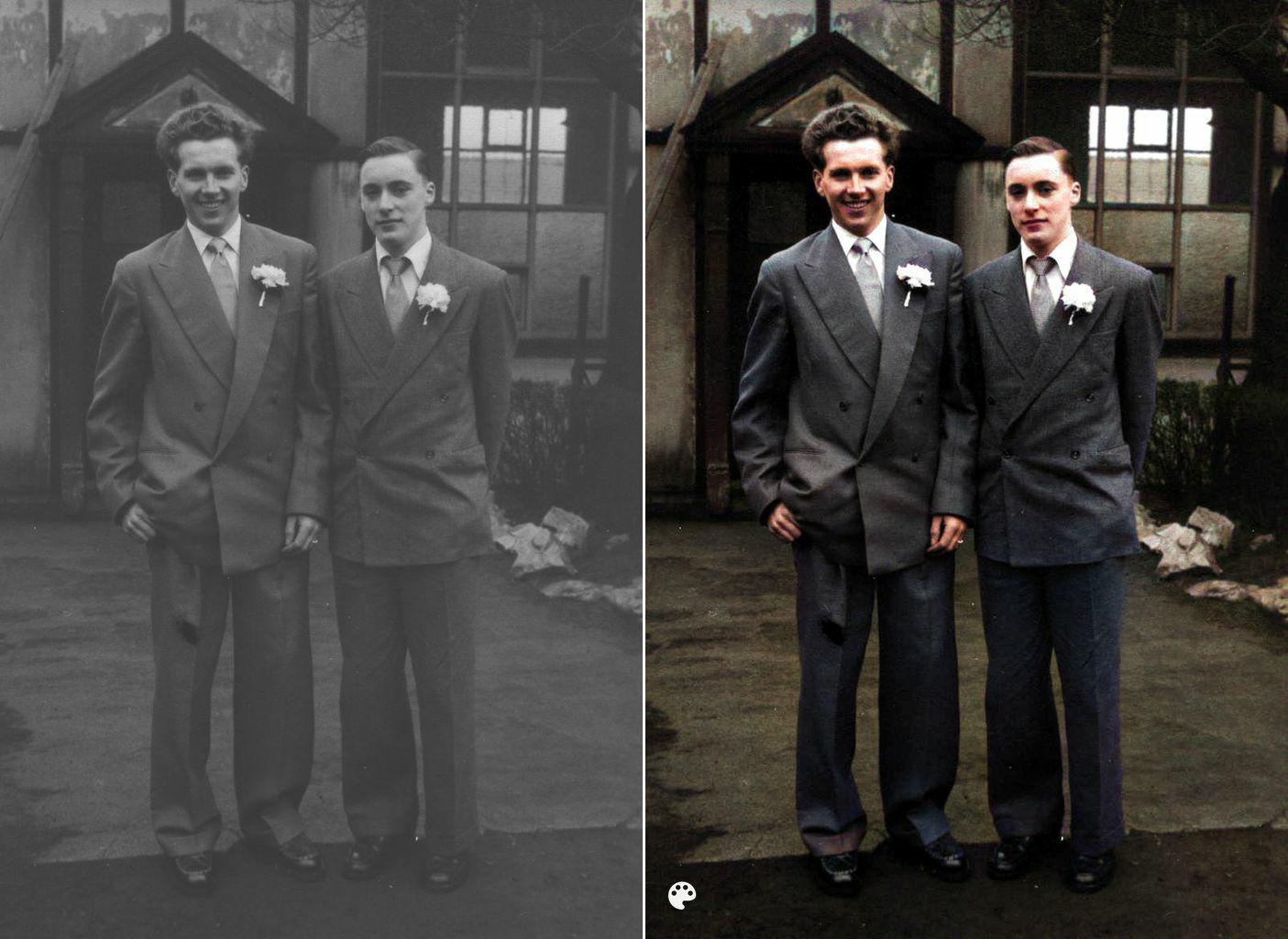 Terry’s father James William Reynolds IV and his brother Donald at his wedding