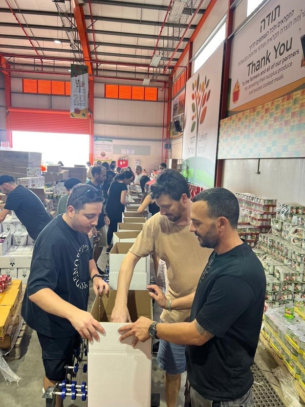 MyHeritage employees volunteer to package food for the underprivileged