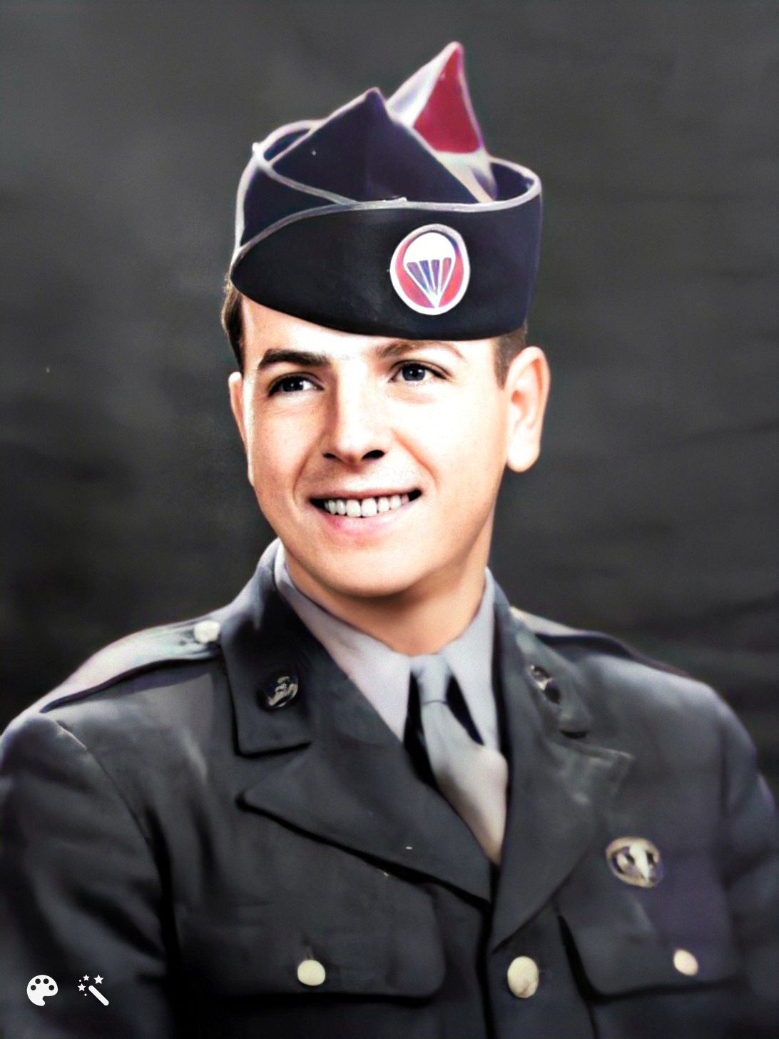 Richard in the military. Photo enhanced and colorized by MyHeritage