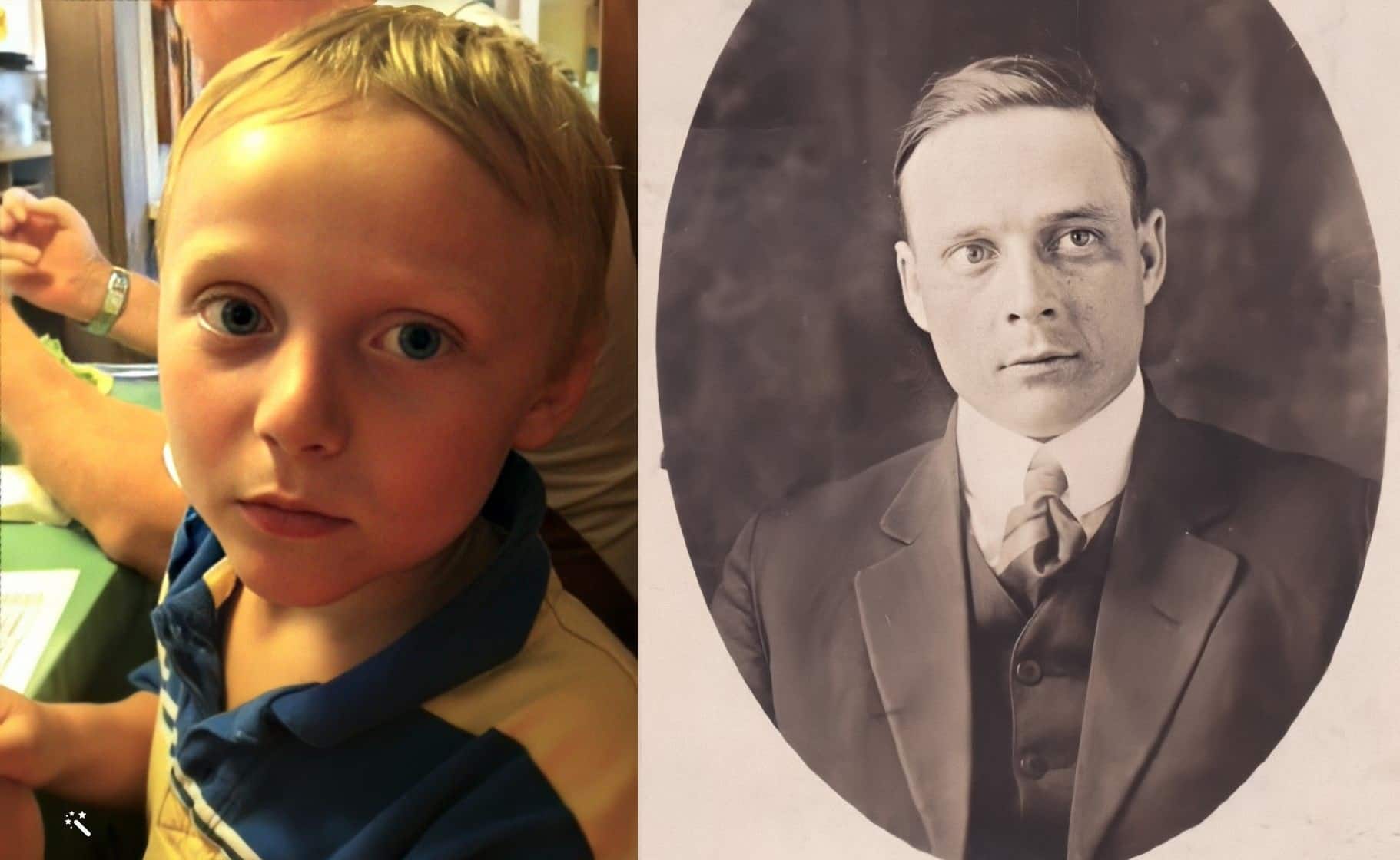 Toddler and ancestor look-alike