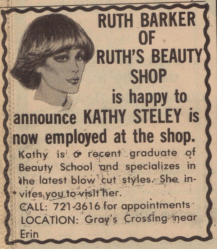 Ruth’s Beauty Shop ad from the archived collections of the Houston County, Tennessee Archives