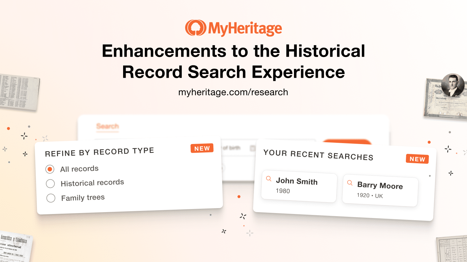 Enhancements to the Historical Record Search Experience on MyHeritage