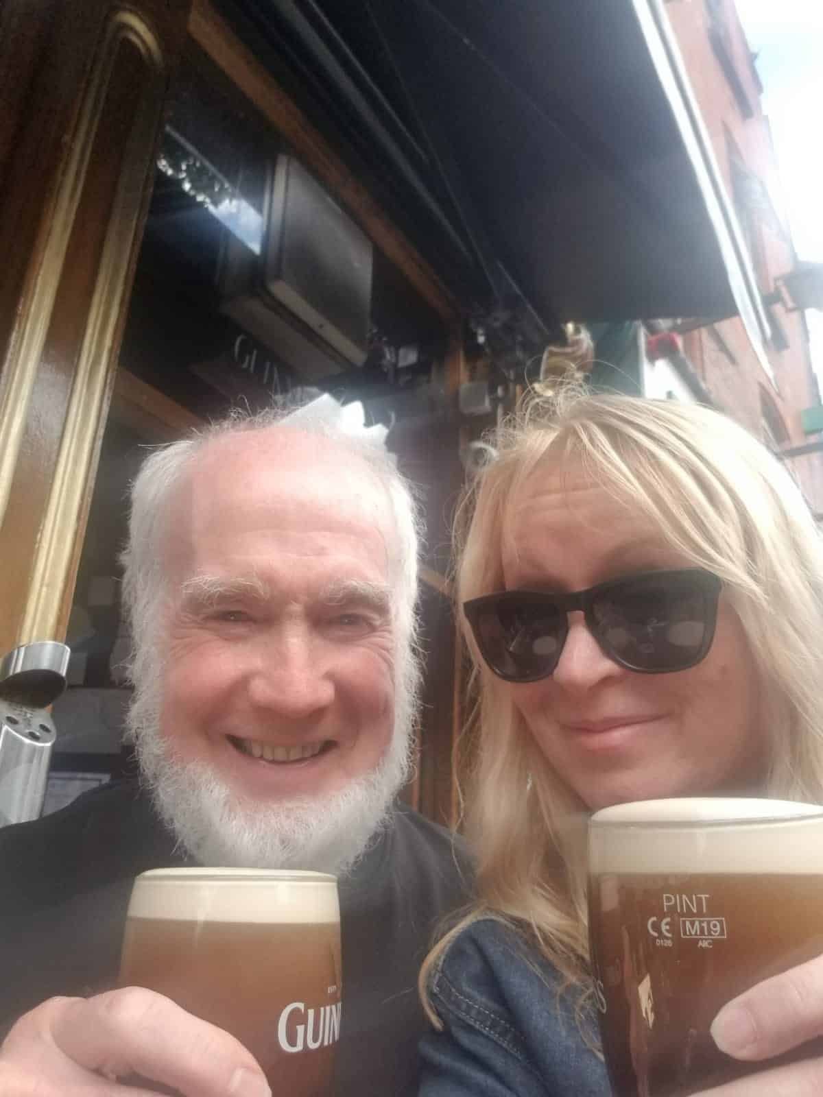 Carol's first Guinness in Ireland with her Uncle Jack
