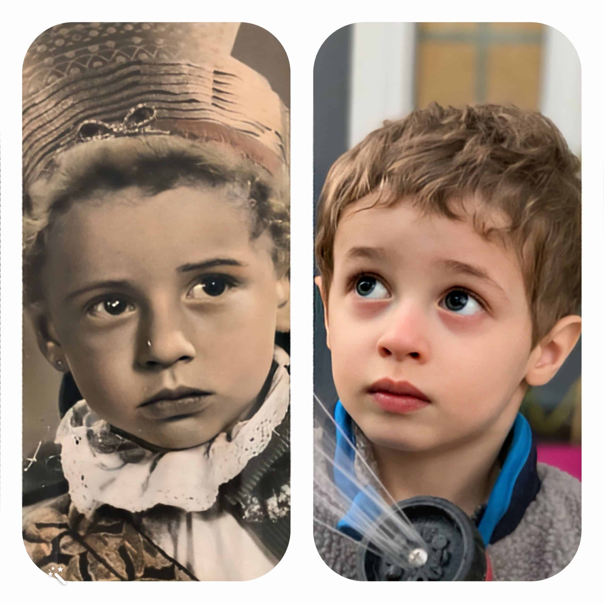 Images of very similar-lookin young boys side by side