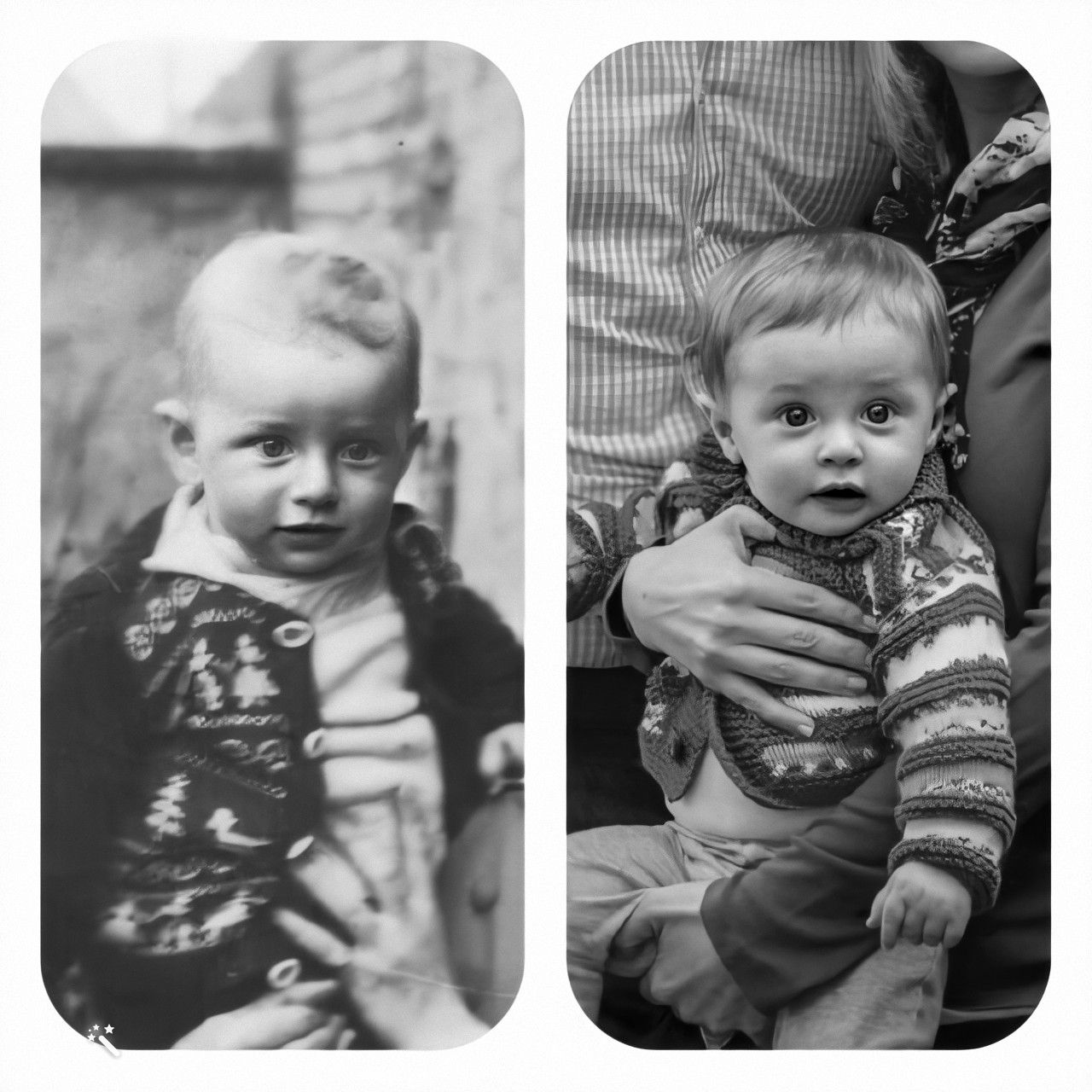 Grandson-grandfather lookalikes: Images of very similar-lookin young boys side by side