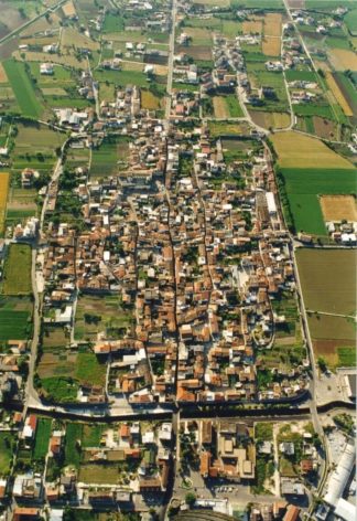 An aerial photo of Alife surrounded by the old fortified Roman wall [Courtesy Zeppetelli family]