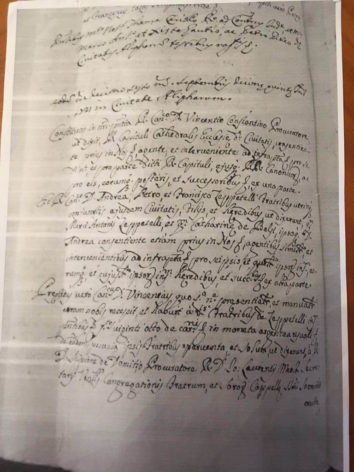 Photo of a document from the early-1700s, taken by the local Alife historian in the Caserta archives. It mentions the Zeppetelli family originating in the small town of Santa Croce some 30 minutes from Alife. They were asked to govern Alife and moved to Alife in the late-1600s/early-1700s